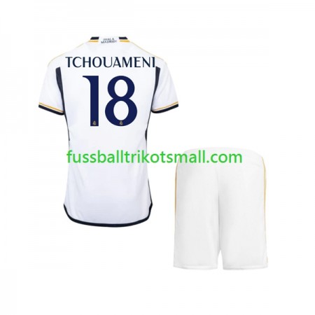 Fußballtrikots Real Madrid TCHOUAMENI 18 Kinder 2023-2024 Kurzarm Heimtrikotsatz kaufen